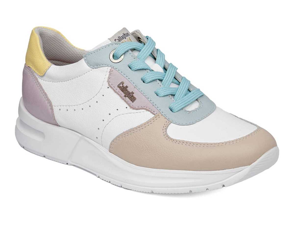 Baskets Callaghan 92120 Dorcas S.I.L Rose Blanche Bleu Femme | XPU-4388486