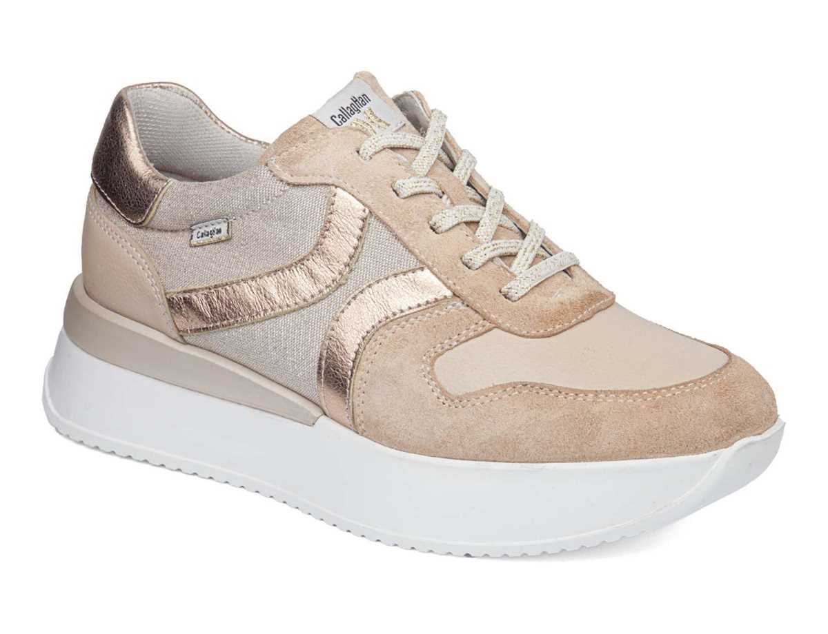 Baskets Callaghan 51204 Dina Rose Beige Doré Femme | IVZ-4276932