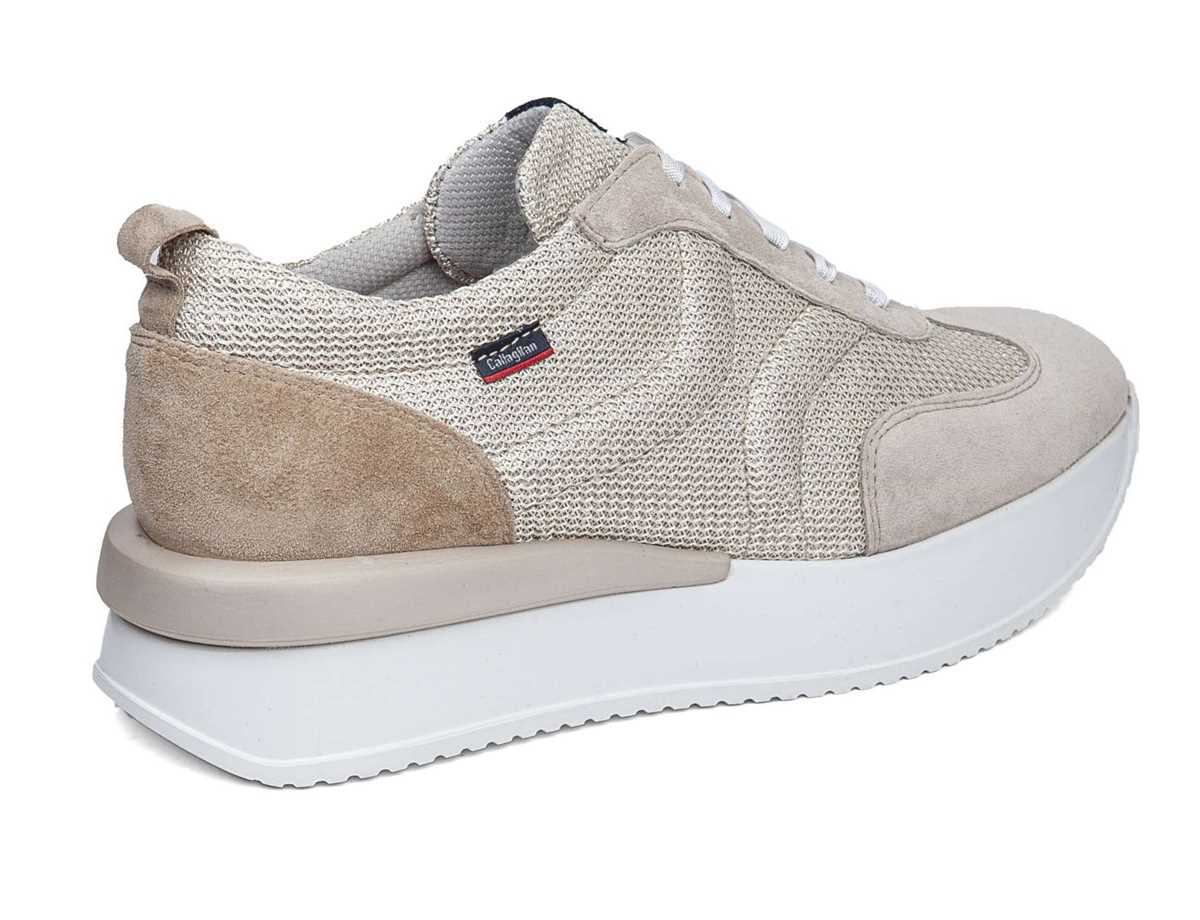 Baskets Callaghan 51200 Dina Blanche Beige Femme | UHV-8358735