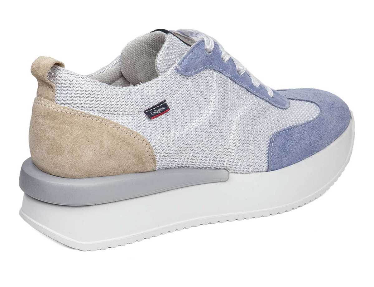 Baskets Callaghan 51200 Dina Bleu Blanche Beige Femme | HAP-3607965