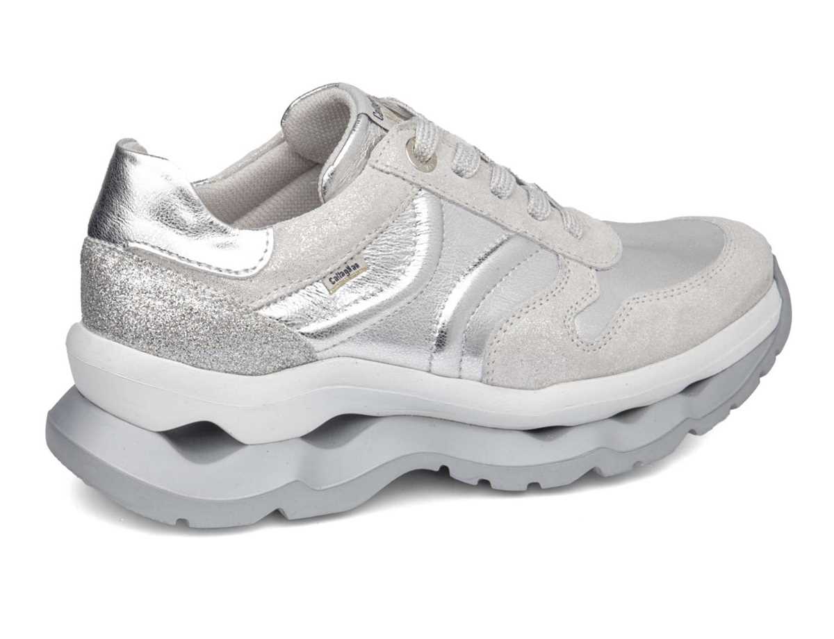 Baskets Callaghan 18820 Sole Blanche Argent Femme | CPE-0749441