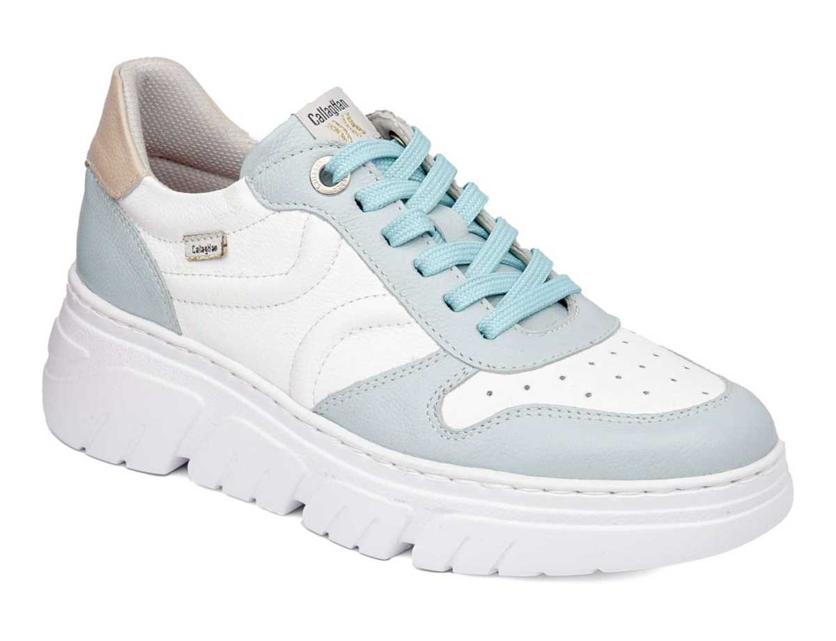 Baskets à Plateforme Callaghan 51806 Baccara Bleu Blanche Rose Femme | WWU-9393098