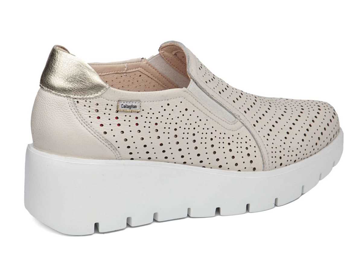 Baskets à Plateforme Callaghan 32103 Amal Blanche Beige Femme | CNL-8211848