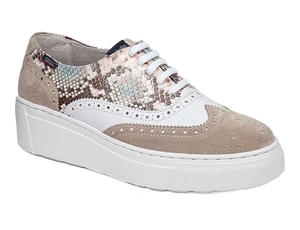 Baskets à Plateforme Callaghan 14926 Moon Line Beige Blanche Femme | KKS-4580067