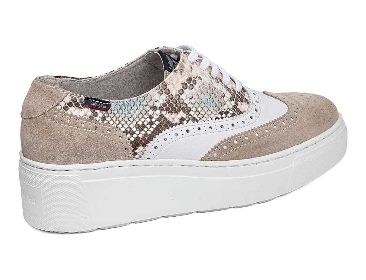 Baskets à Plateforme Callaghan 14926 Moon Line Beige Blanche Femme | KKS-4580067