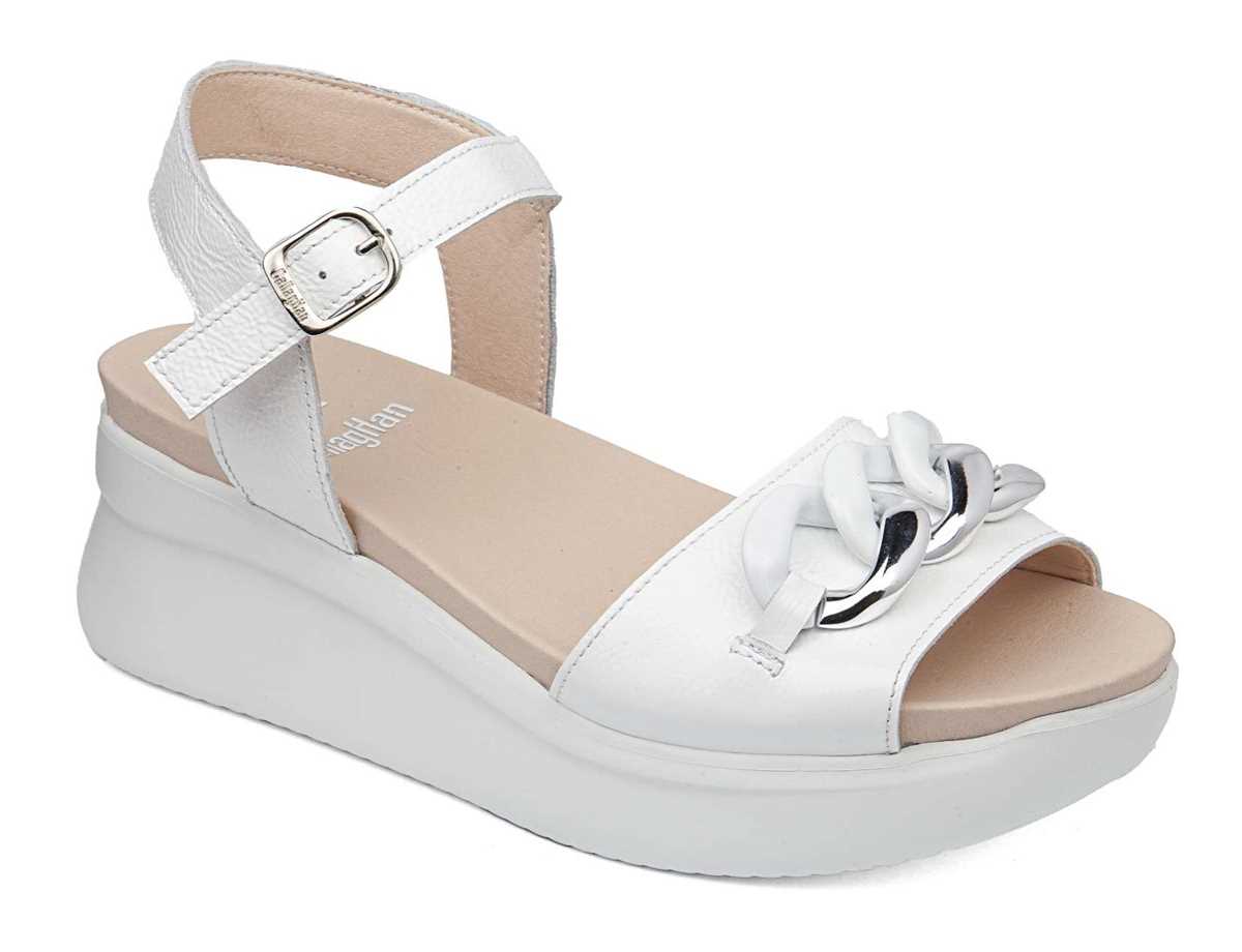 Sandales Compensées Callaghan 29910 Llana Blanche Femme | MEB-9677689