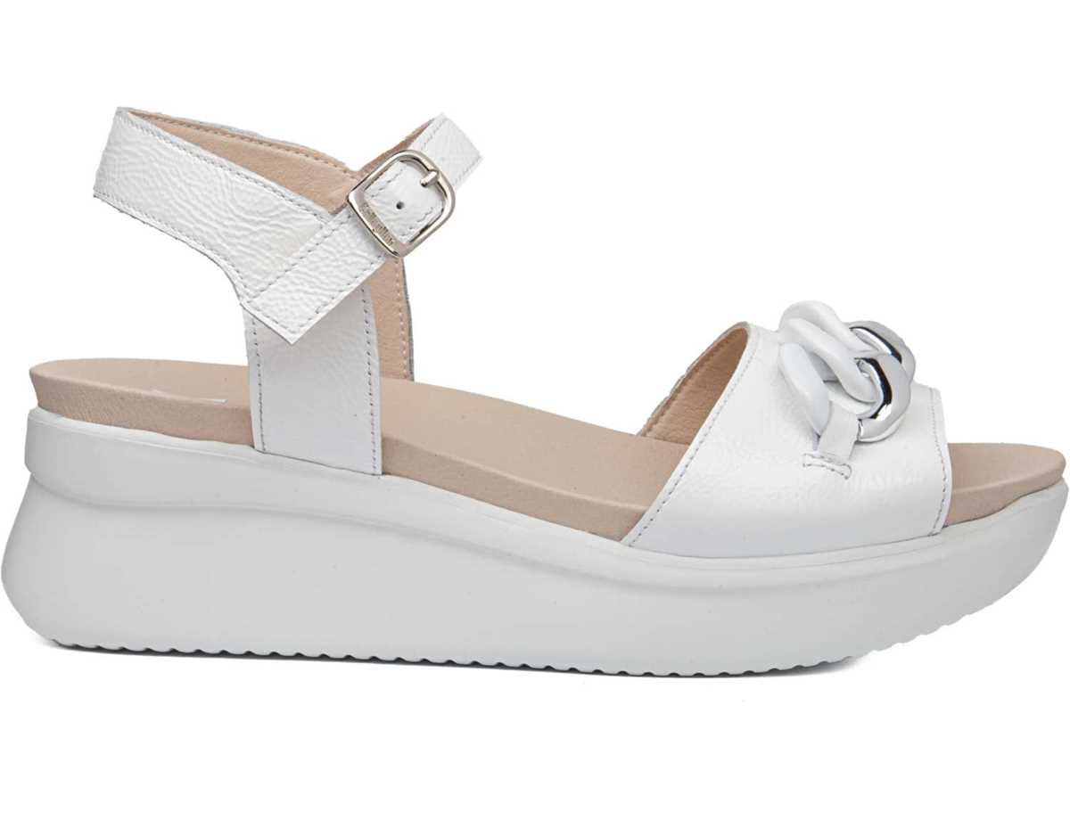 Sandales Compensées Callaghan 29910 Llana Blanche Femme | MEB-9677689