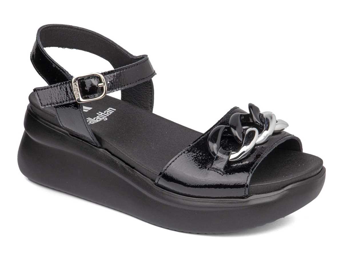 Sandales Compensées Callaghan 29910 Llana Noir Femme | DGY-2163417