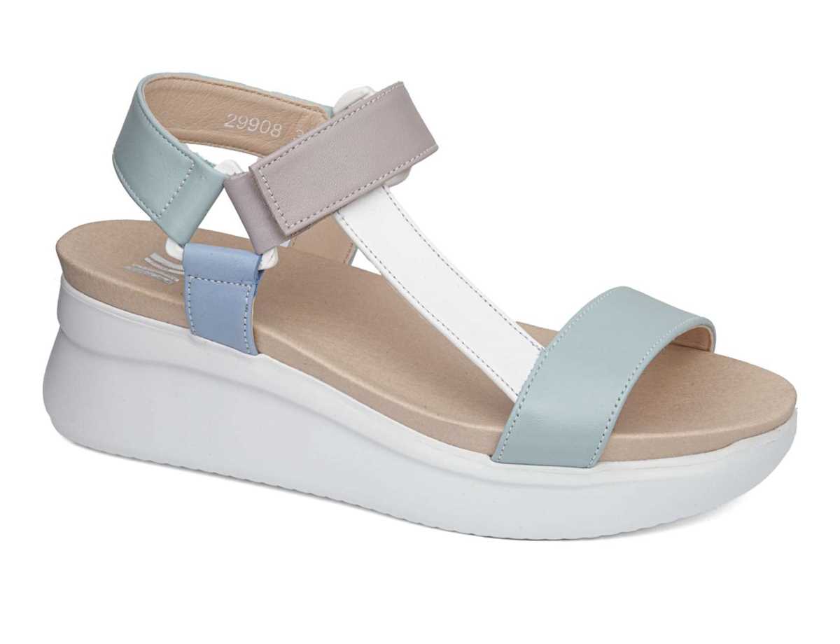 Sandales Compensées Callaghan 29908 Llana Vert Blanche Violette Femme | DEK-5910558