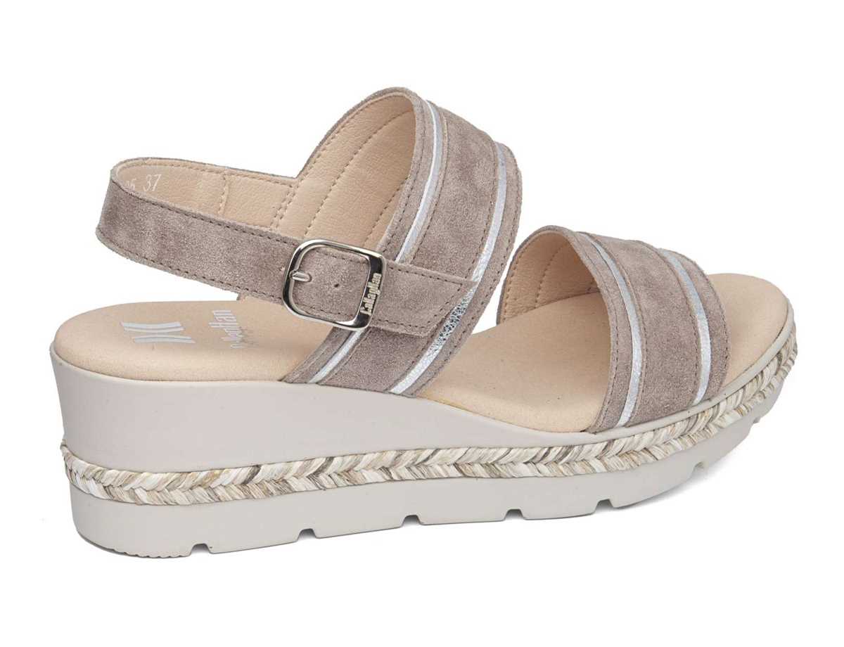 Sandales Compensées Callaghan 29805 Mara Beige Argent Femme | NTW-8851399