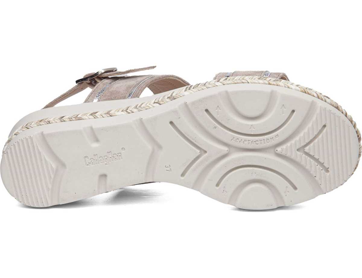 Sandales Compensées Callaghan 29805 Mara Beige Argent Femme | NTW-8851399