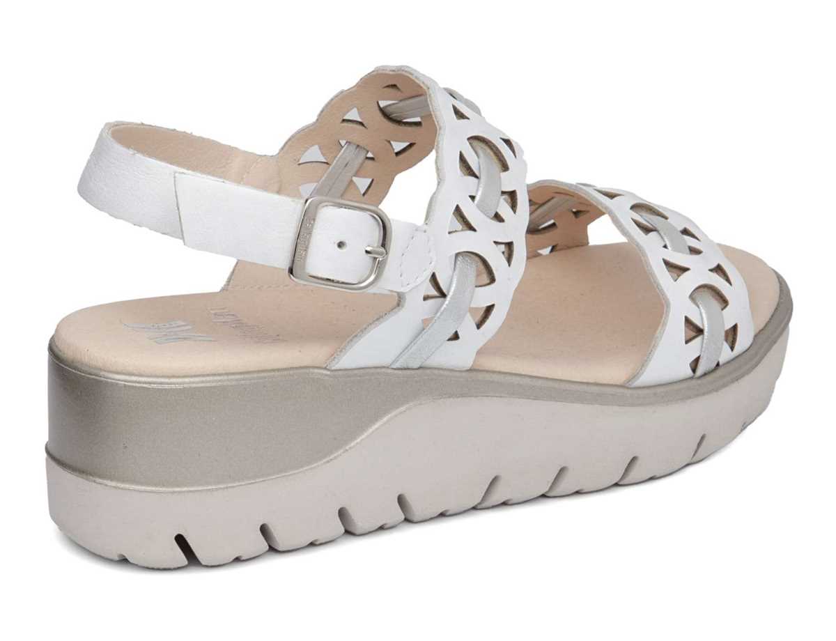 Sandales Compensées Callaghan 26517 Uwanja Blanche Argent Femme | LZC-0783018