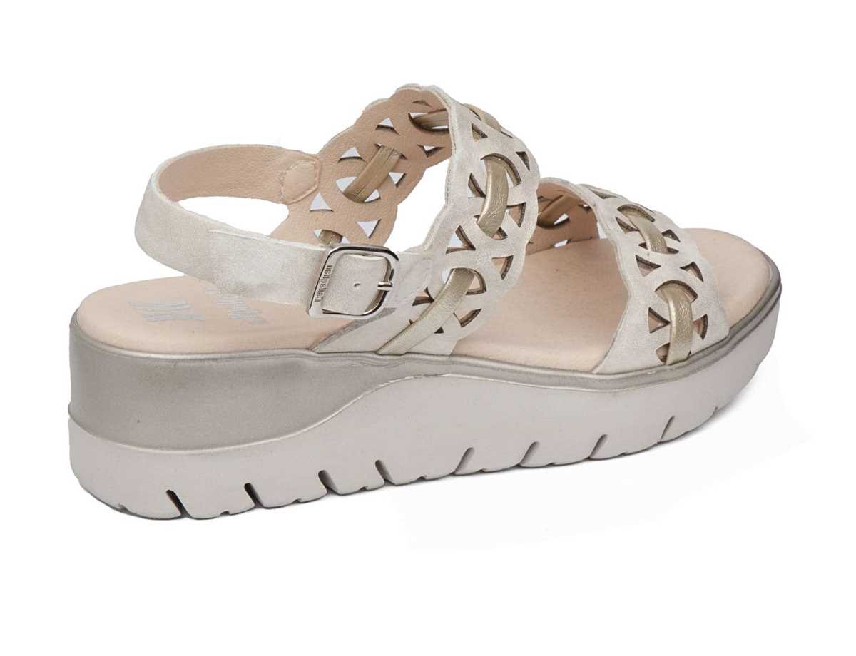 Sandales Compensées Callaghan 26517 Uwanja Beige Doré Femme | NOK-4390264