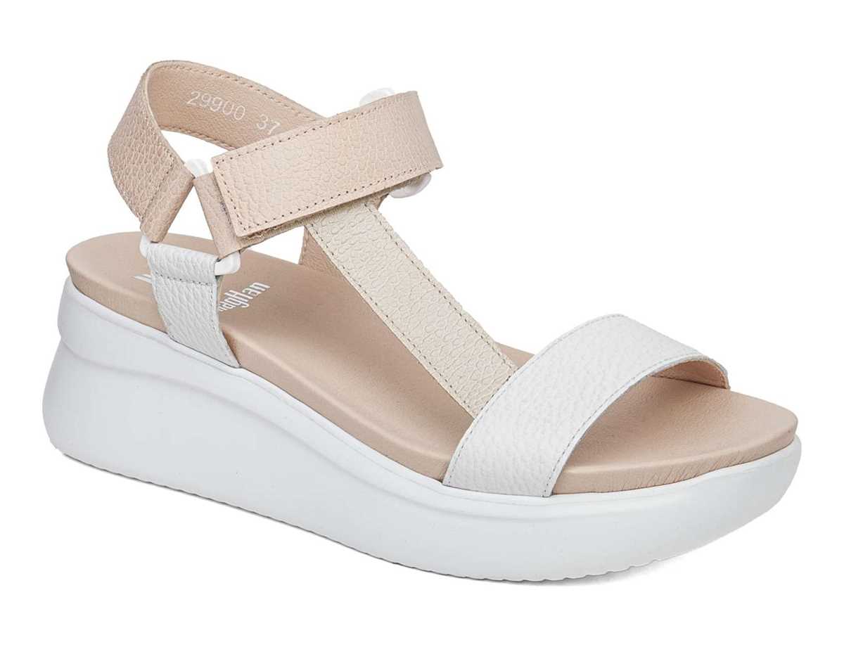 Sandales à Plateforme Callaghan 29900 Llana Blanche Beige Rose Femme | AOQ-6163328