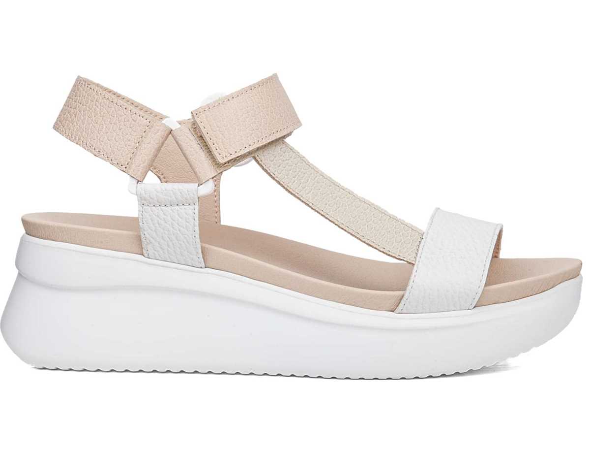 Sandales à Plateforme Callaghan 29900 Llana Blanche Beige Rose Femme | AOQ-6163328