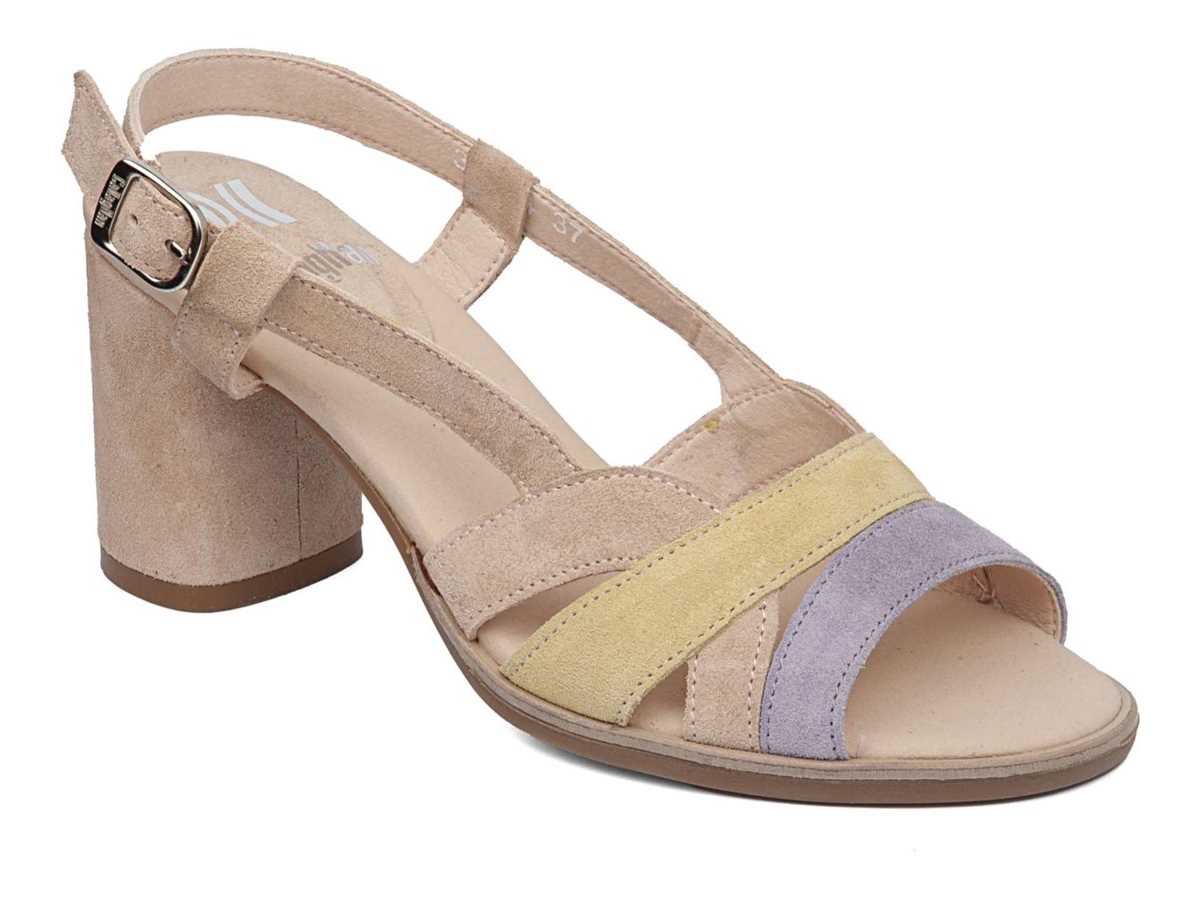 Sandales à Talons Callaghan 31904 Kanji Violette Jaune Beige Femme | EZZ-5203459