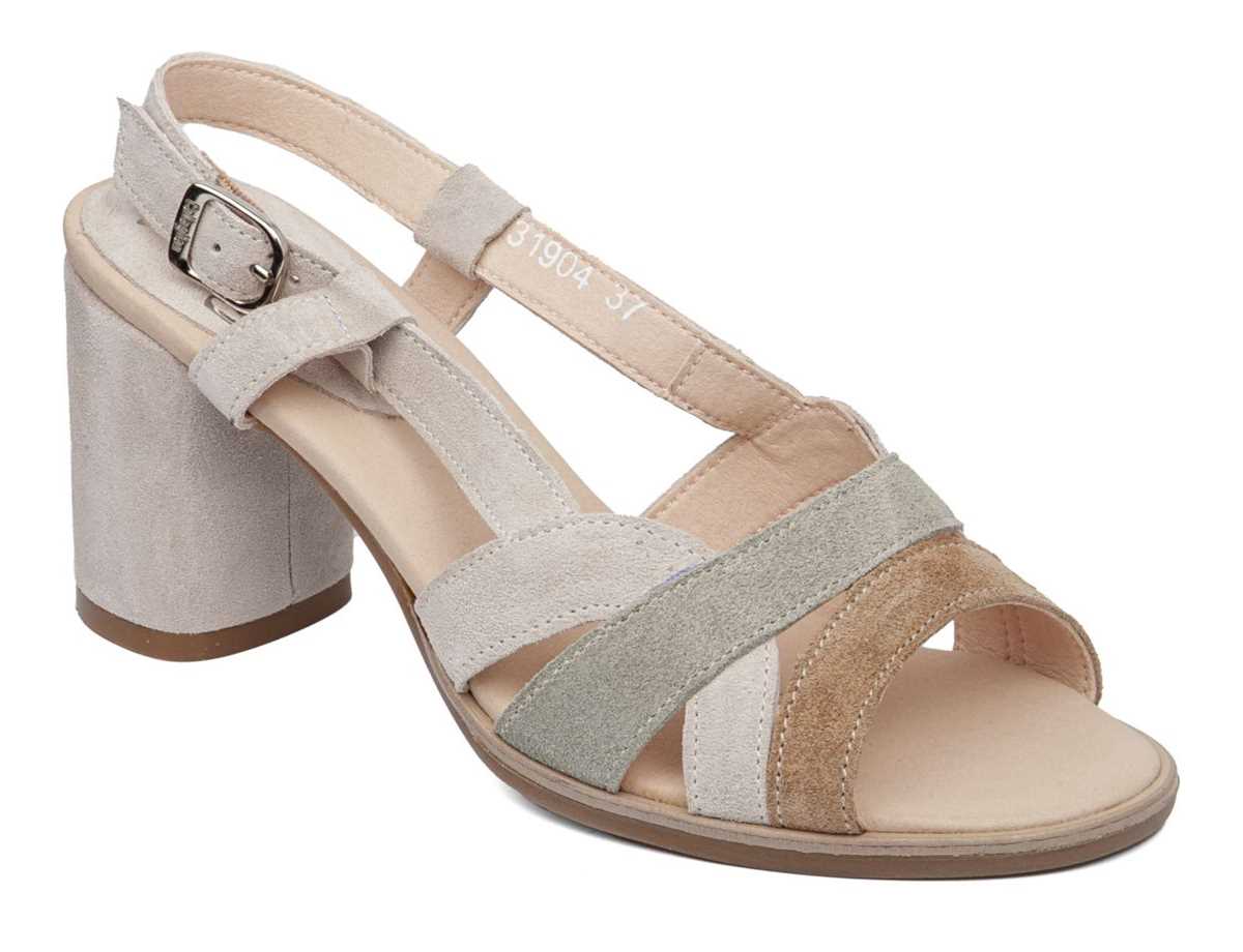 Sandales à Talons Callaghan 31904 Kanji Beige Vert Blanche Femme | UEB-5110108