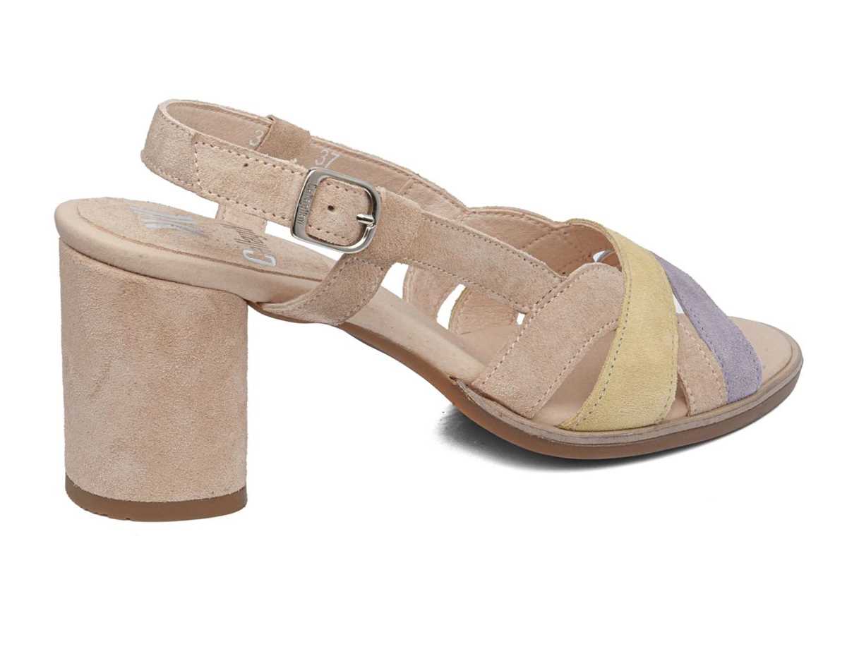 Sandales à Talons Callaghan 31904 Kanji Violette Jaune Beige Femme | EZZ-5203459