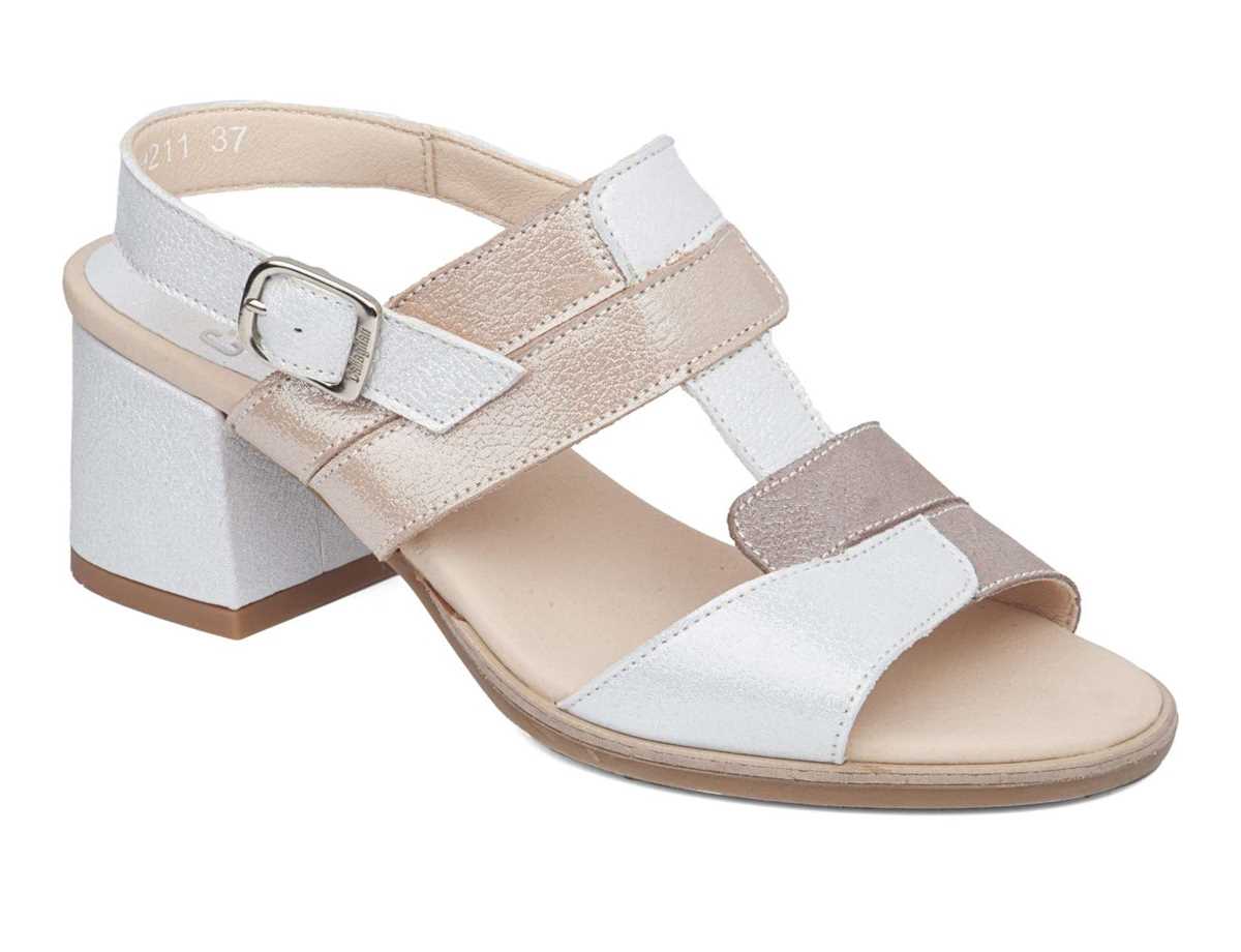 Sandales à Talons Callaghan 29211 Kibow Blanche Beige Jaune Femme | TIL-3995531