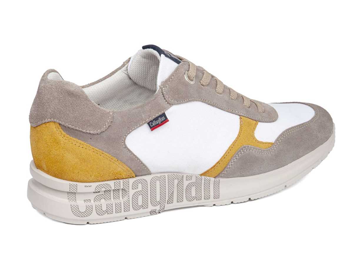 Baskets Callaghan 91324 Goliat S.I.Lase Grise Blanche Jaune Homme | WXA-2838170