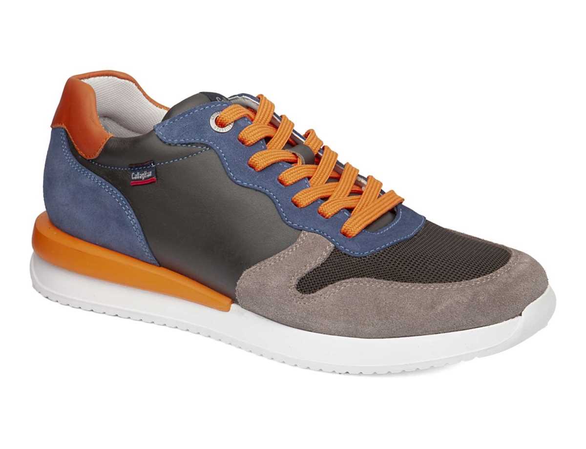 Baskets Callaghan 51103 Moses Grise Bleu Orange Homme | FJR-5109918