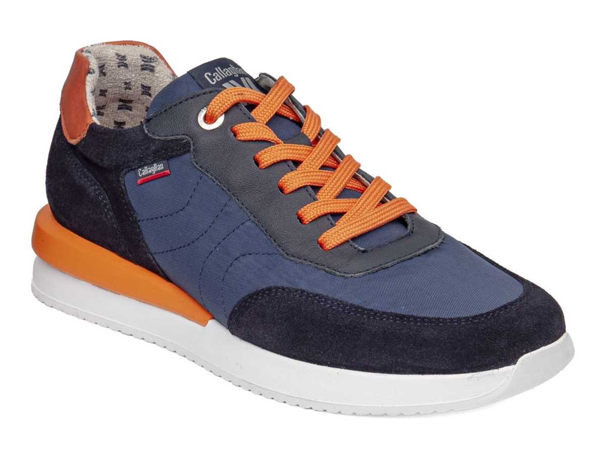 Baskets Callaghan 51100 Moses Bleu Noir Orange Homme | YNG-2864720