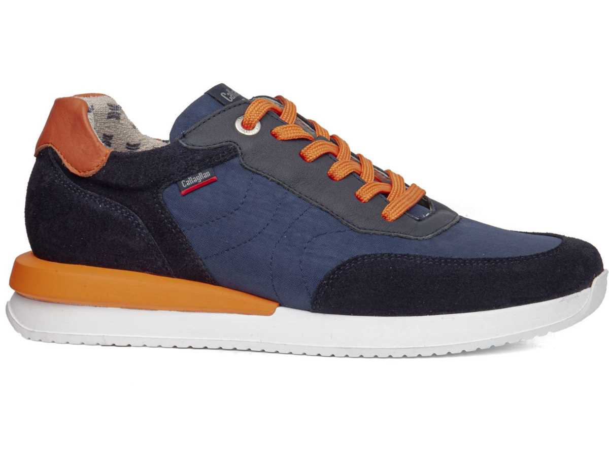 Baskets Callaghan 51100 Moses Bleu Noir Orange Homme | YNG-2864720