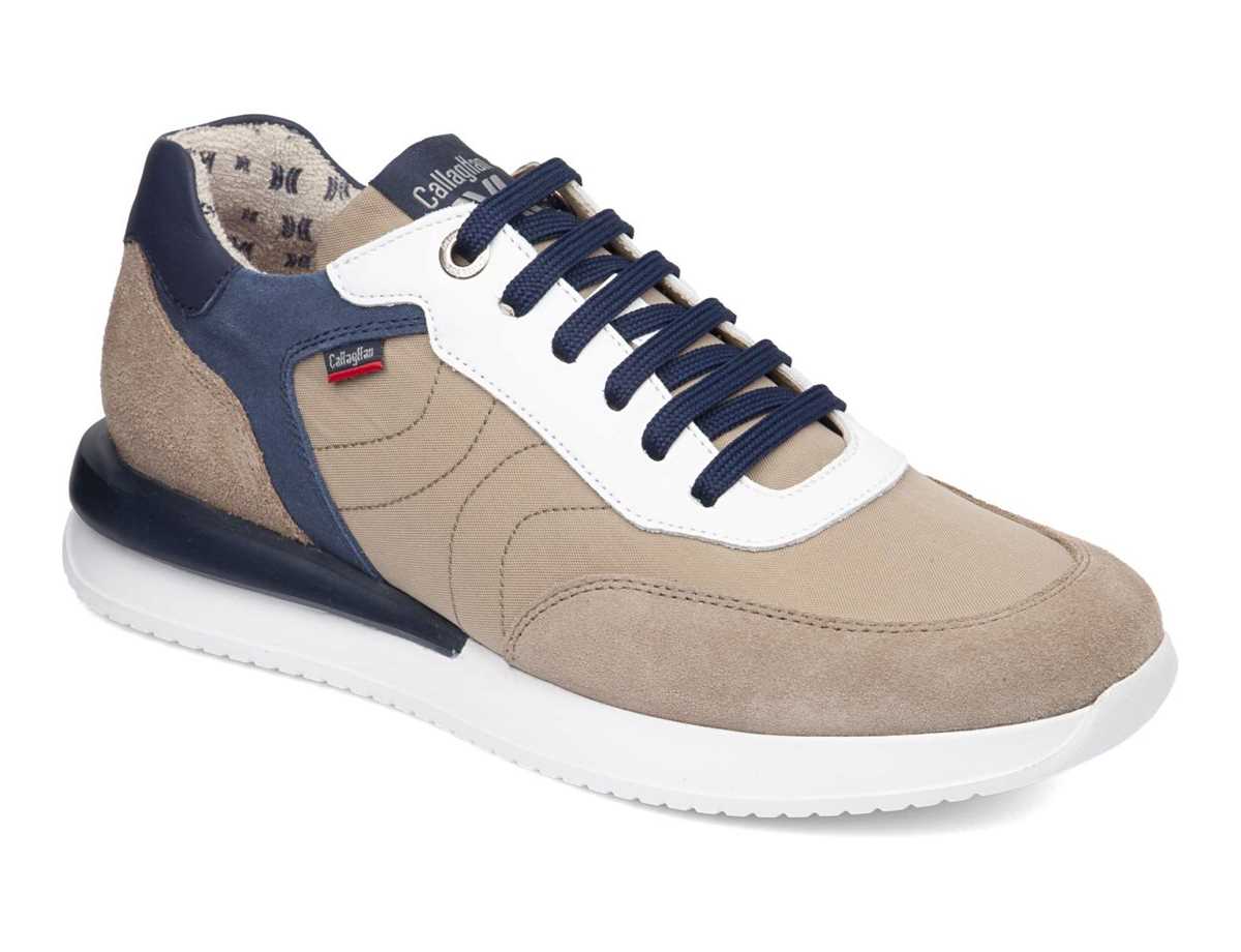 Baskets Callaghan 51100 Moses Beige Bleu Homme | EJP-7427453