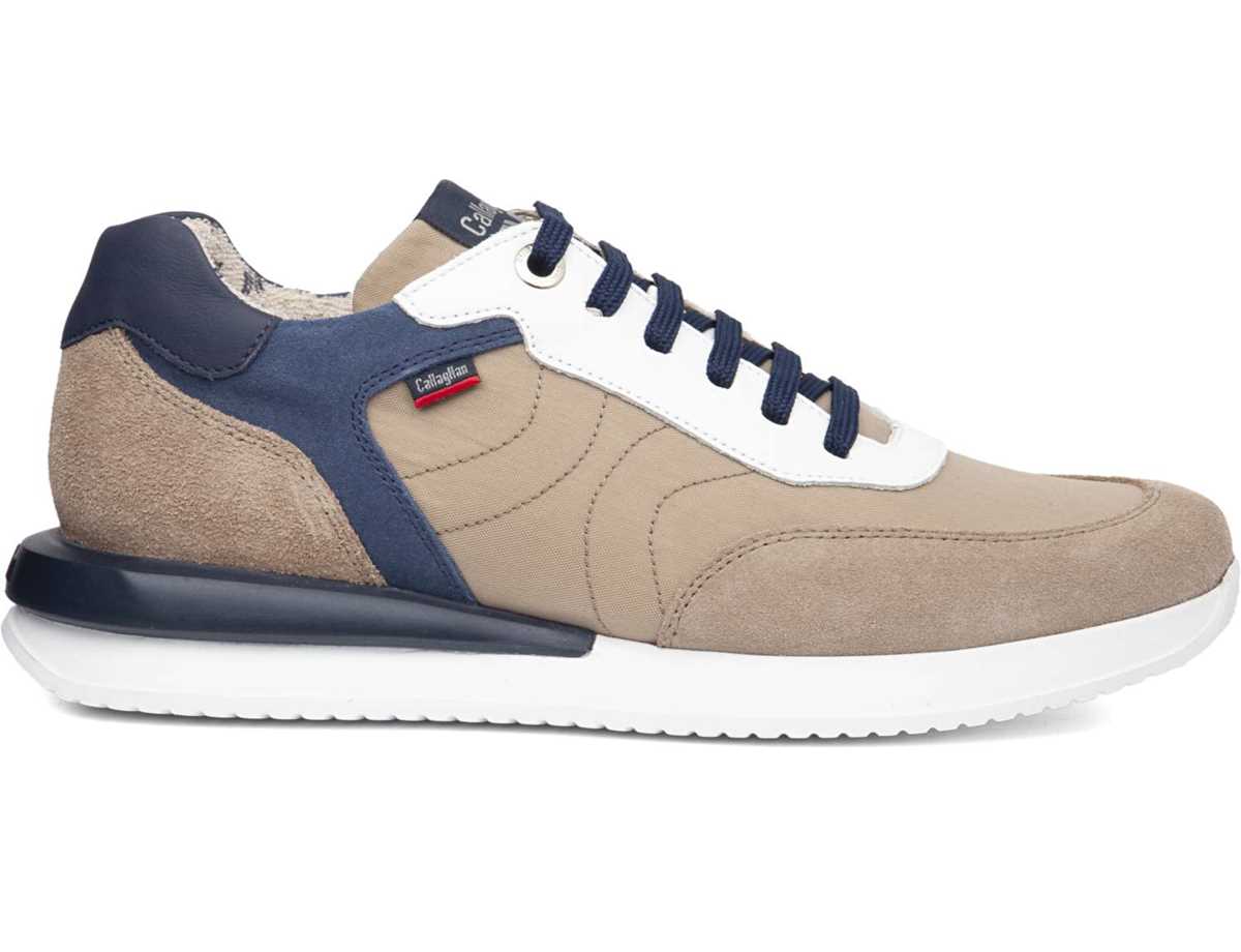 Baskets Callaghan 51100 Moses Beige Bleu Homme | EJP-7427453