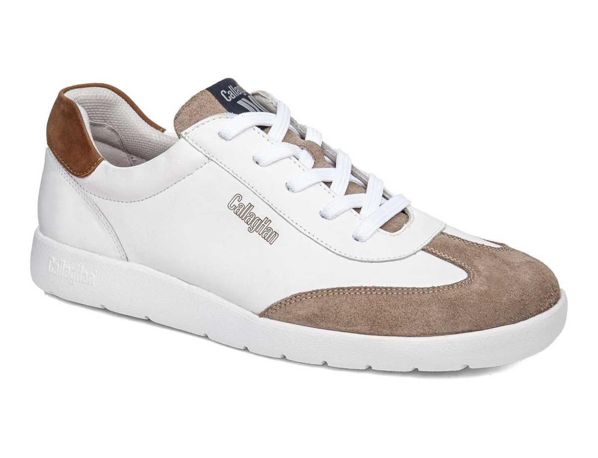 Baskets Callaghan 43708 Amanci Blanche Beige Marron Homme | OPP-8763304