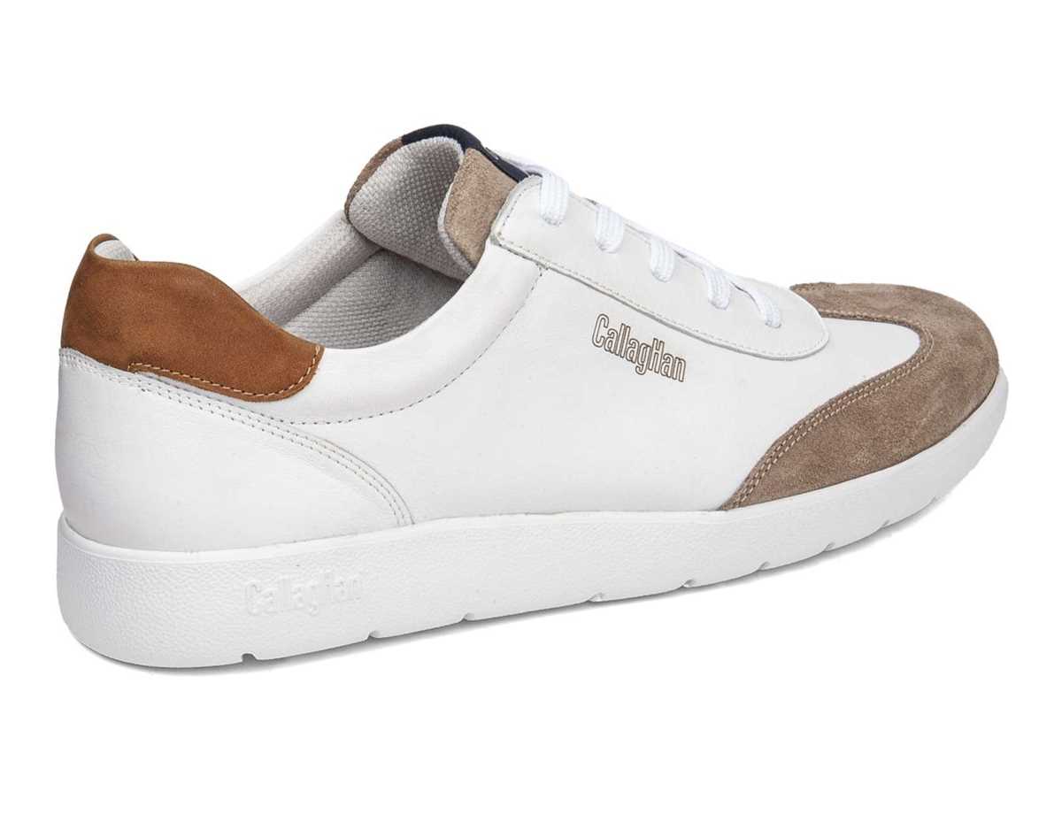 Baskets Callaghan 43708 Amanci Blanche Beige Marron Homme | OPP-8763304