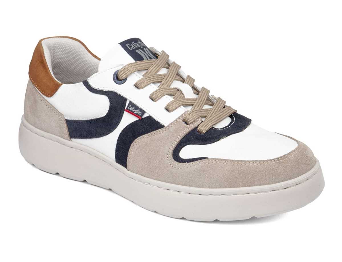 Chaussures Casual Callaghan 54802 Pint Beige Blanche Bleu Homme | UFH-2563518